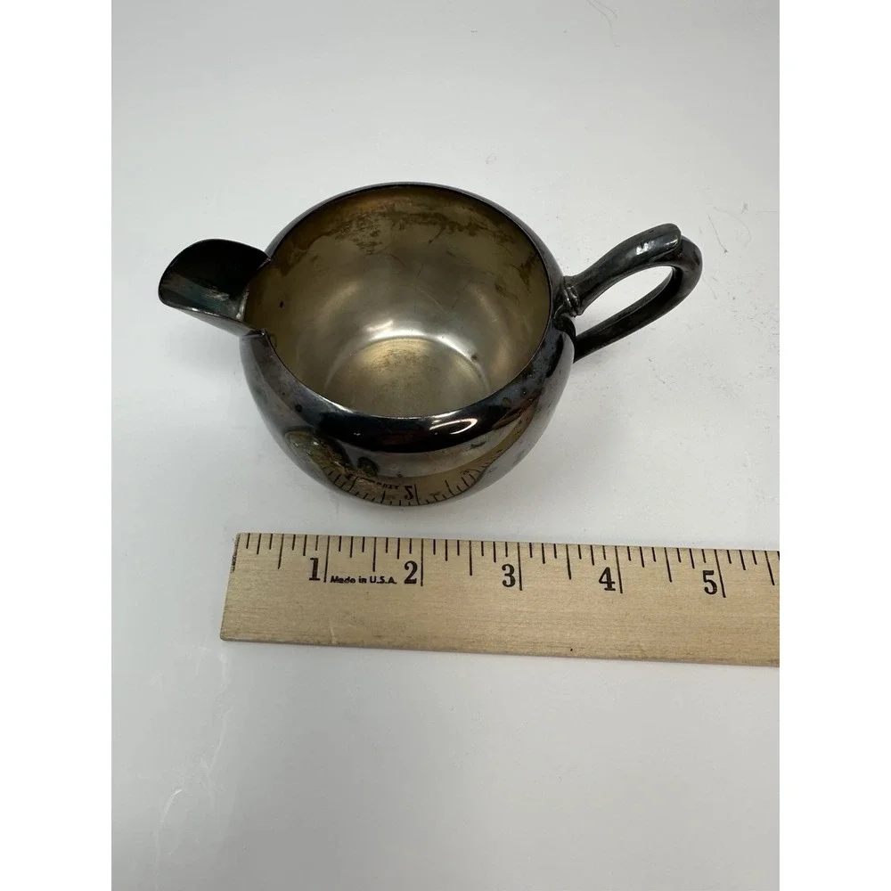 F.B. Rogers Silver Co. 1883 Silver on Copper Sugar Bowl and Creamer Set